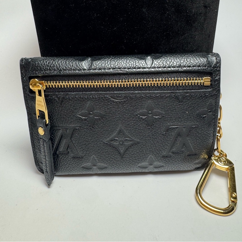 SOLD Louis Vuitton Black Key Pouch Wallet Empreinte Noir Leather w/ Key Ring - Picture 2 of 13
